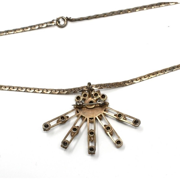 Vintage Set Can be Worn as a Necklace or Pin Blue Rhinestone Starburst -Hey Viv - Picture 7 of 8